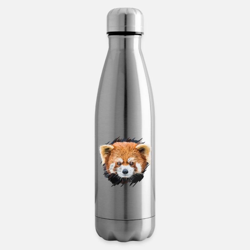 Red panda - Insulated Water Bottle - silver