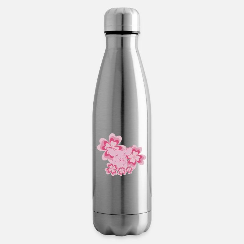 Schwein - Isolierflasche - Lightsilver