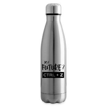 MY FUTURE ? CTRL + Z (mon avenir) humour H/F - Bouteille isotherme - argent clair - Droite