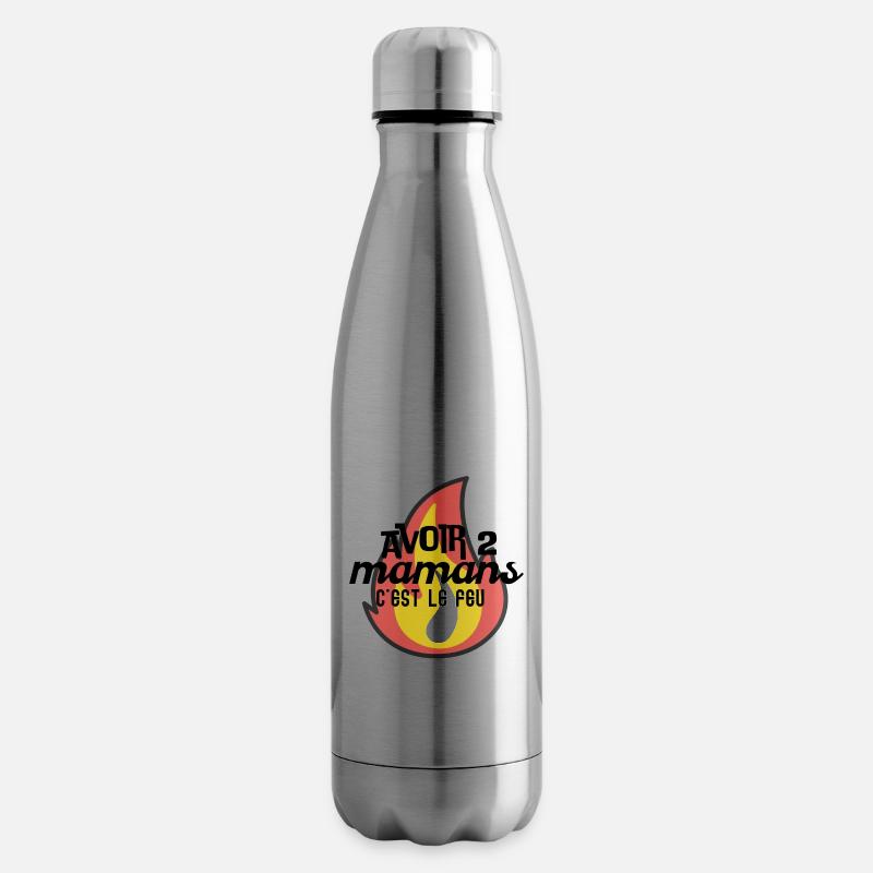 Avoir 2 mamans c'est le feu - Bouteille isotherme - argent clair