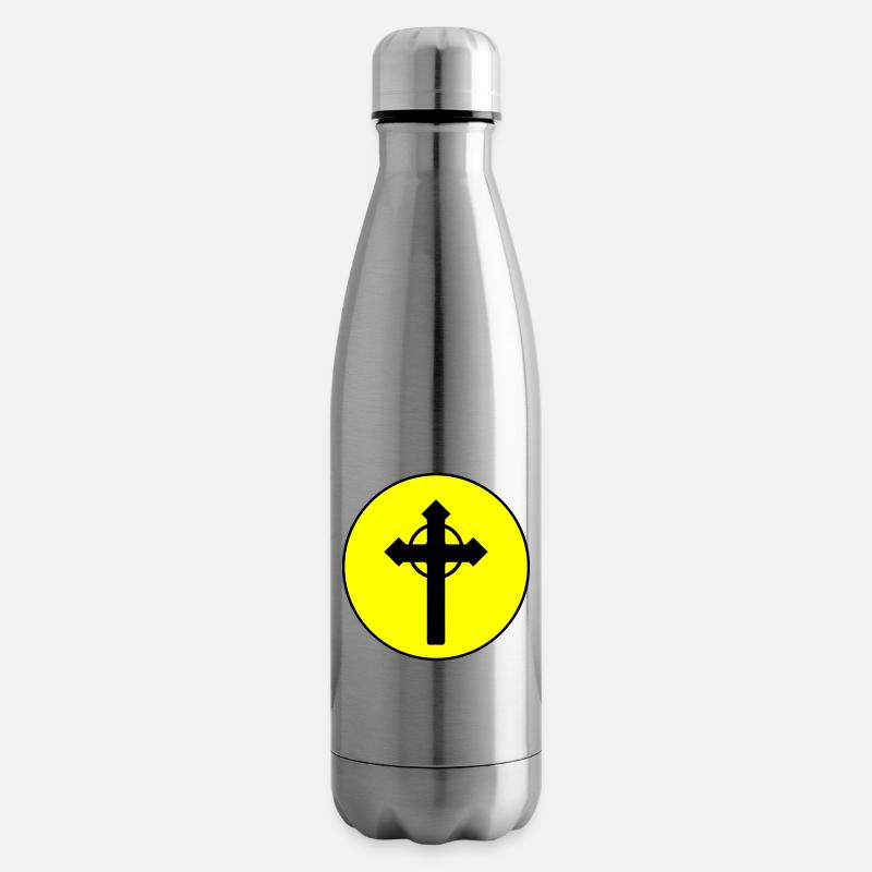 Symbole de croix - Bouteille isotherme - argent clair