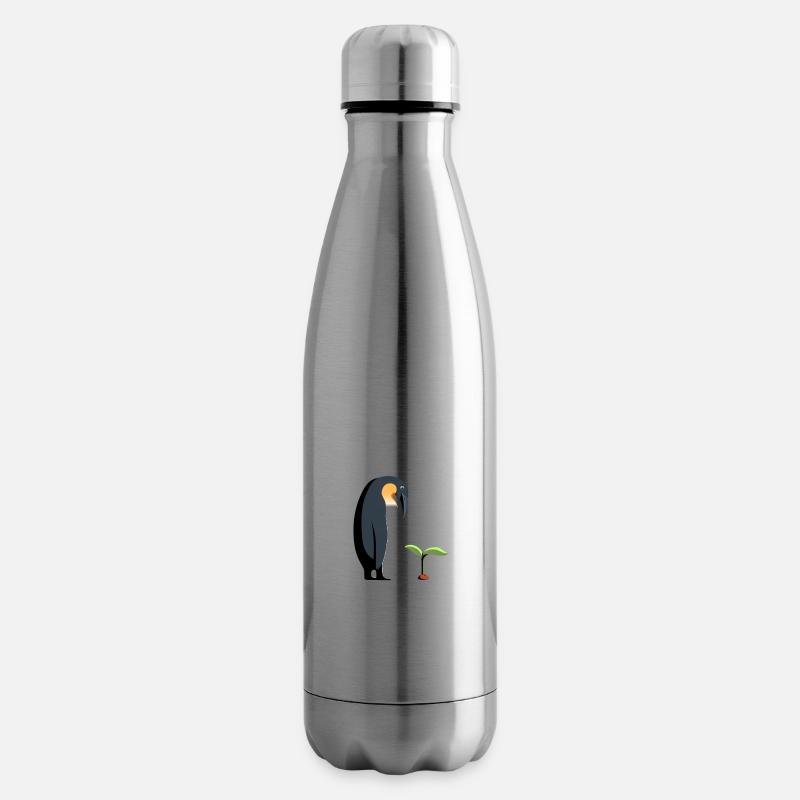 Pingouin avec plante - Bouteille isotherme - argent clair