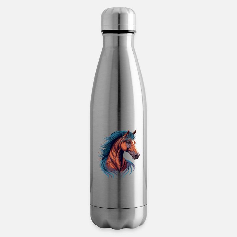 Dessin de chevaux - Bouteille isotherme - argent clair