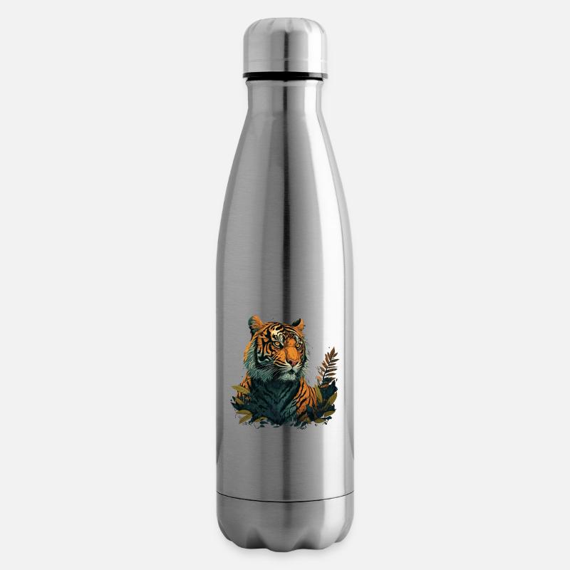 Tiger auf der Suche nach Beute - Isolierflasche - Lightsilver