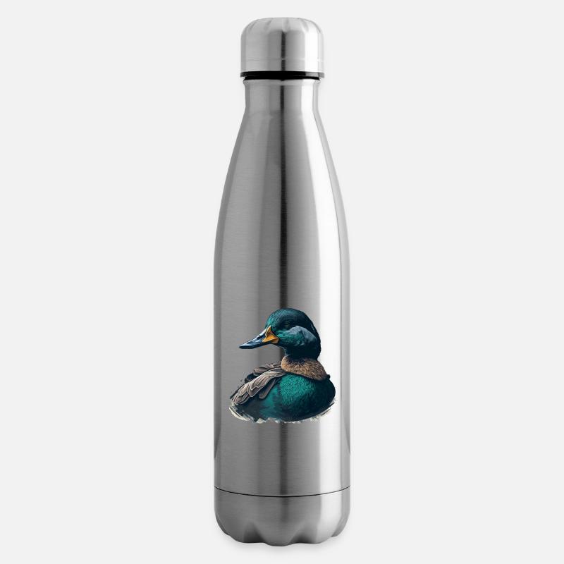 Duck Looking - Insulated Water Bottle - silver