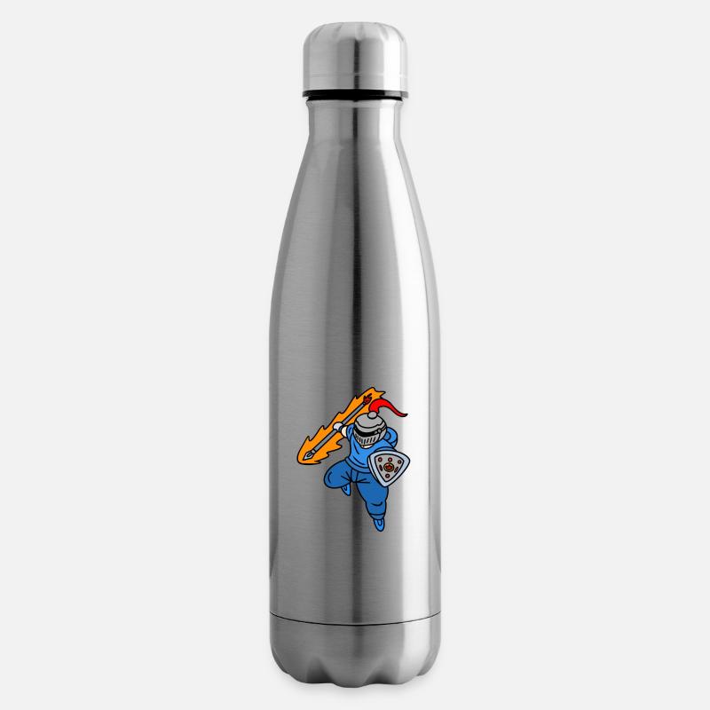 Cooler Ritter mit Kapuzenpullover - Isolierflasche - Lightsilver