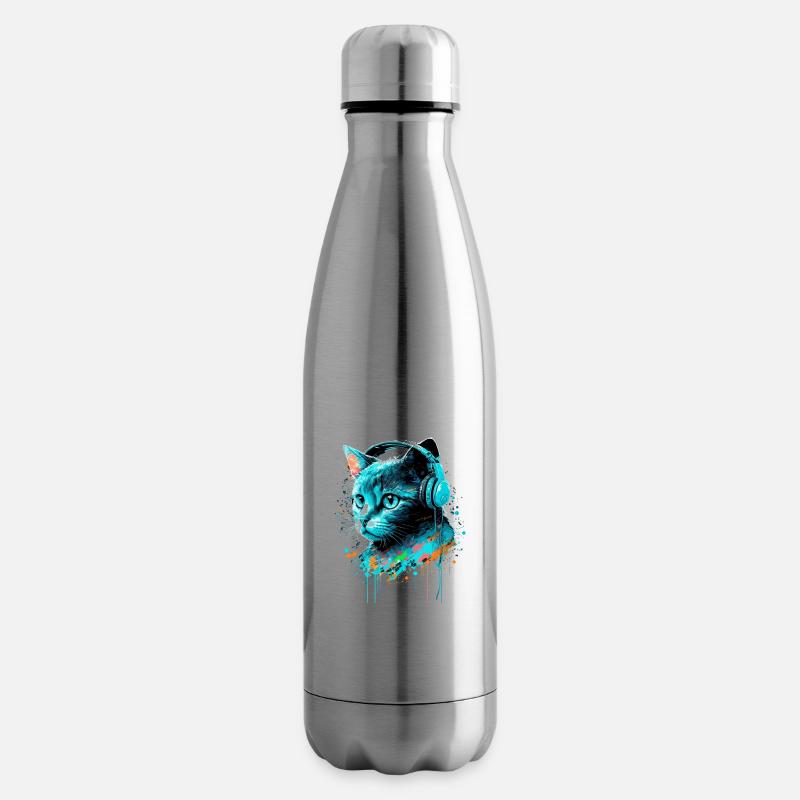 Disco Katze - Isolierflasche - Lightsilver