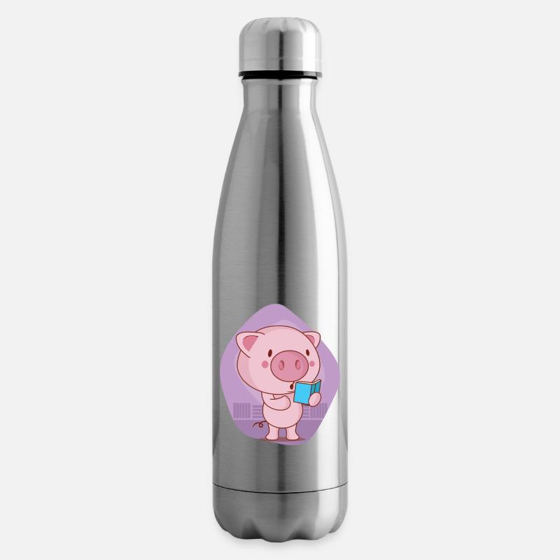 oink oink Temps de lecture - Bouteille isotherme - argent clair