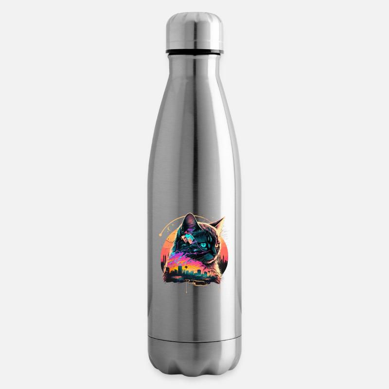 Miami Beach Katze - Isolierflasche - Lightsilver