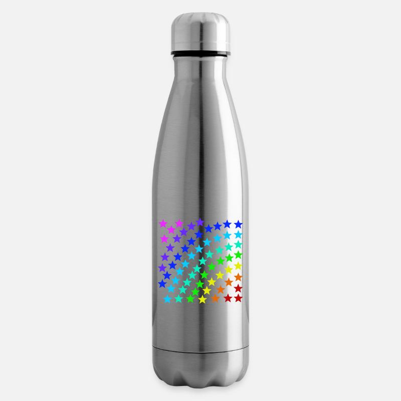 Sterne bunt Regenbogen Geschenkidee - Isolierflasche - Lightsilver