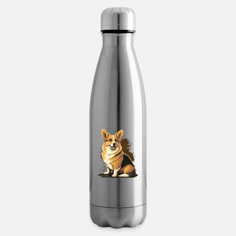 Sehr süßer Corgi - Isolierflasche - Lightsilver
