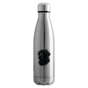 Labrador Retriever on Paint Background - Insulated Water Bottle - silver - Right