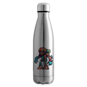 Roboter in bunt in futuristischer Rüstung - Isolierflasche - Lightsilver - Rechts