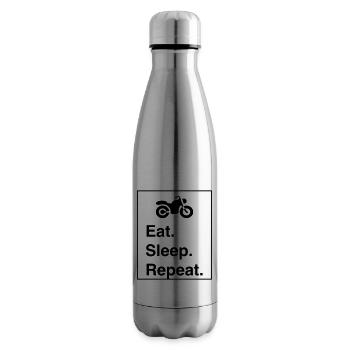 Cool "Ride Sleep Repeat" design for him and her - Insulated Water Bottle - silver - Right