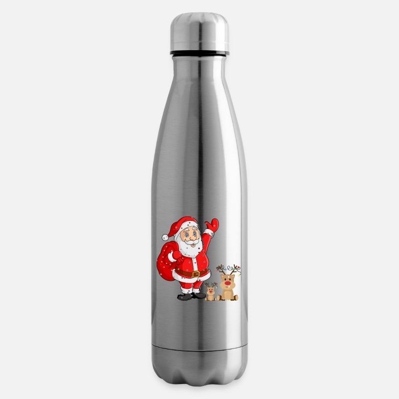 Lustiger Weihnachtsmann - Isolierflasche - Lightsilver