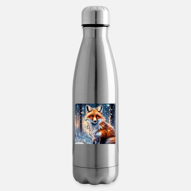 Fuchs im Schnee - Isolierflasche - Lightsilver