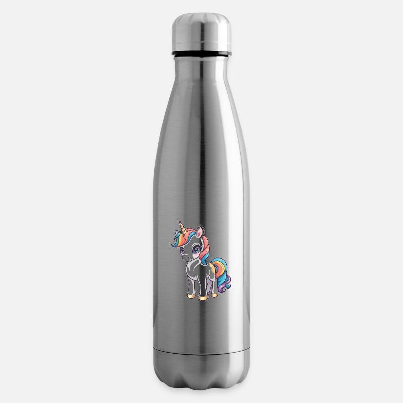 Einhorn Illustration - Isolierflasche - Lightsilver