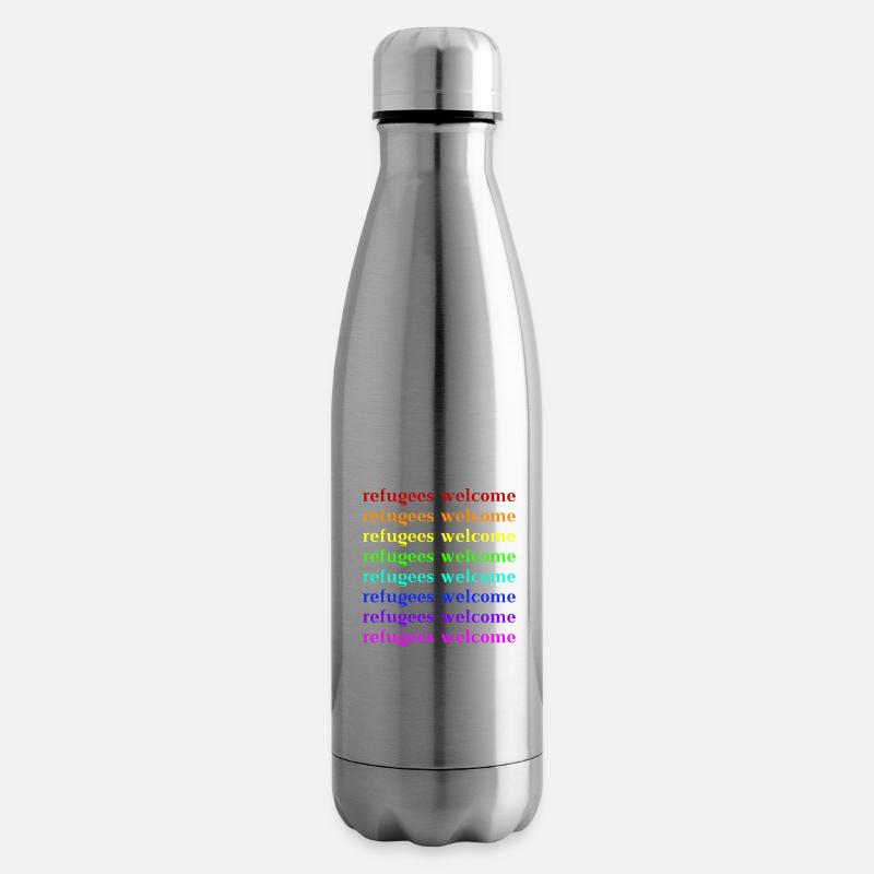 Refugees Welcome Geschenkidee - Isolierflasche - Lightsilver