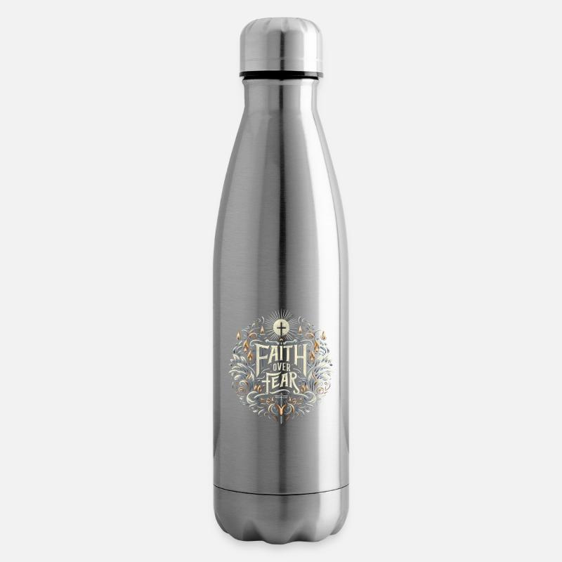 Glaube über Angst Ornament - Isolierflasche - Lightsilver