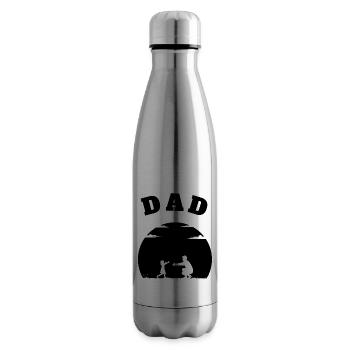 Papa Petite Fille Noir - Bouteille isotherme - argent clair - Droite