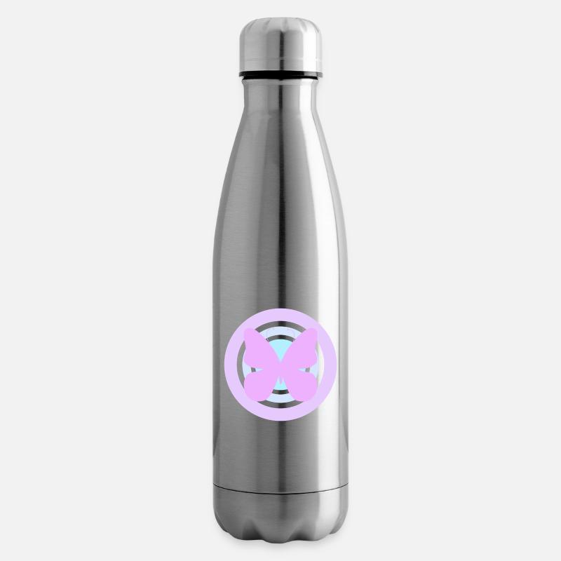 Lila Himmelsschmetterling - Isolierflasche - Lightsilver