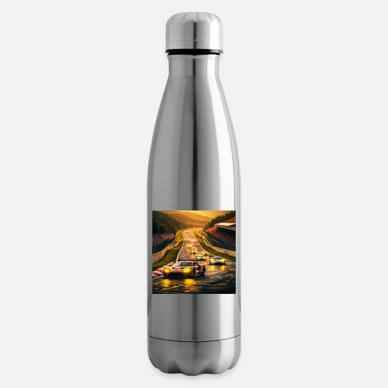 Piste de course à la lumière du soir - Bouteille isotherme - argent clair