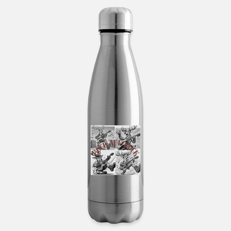 Rockender Hirsch Illustration - Isolierflasche - Lightsilver