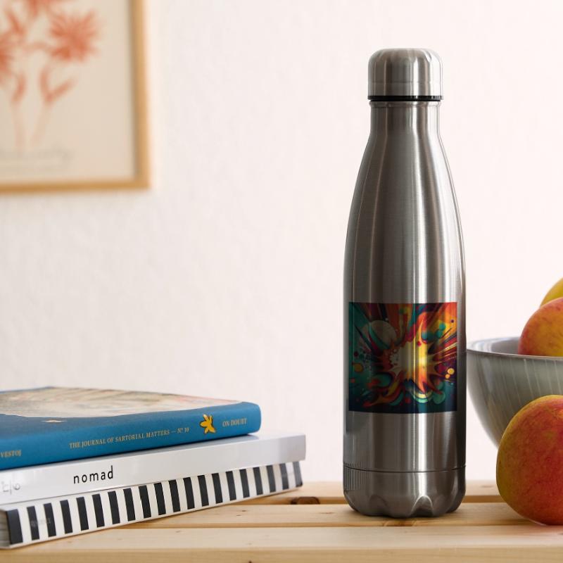 Abstract Colourful Splash with Explosive Design Insulated Water Bottle