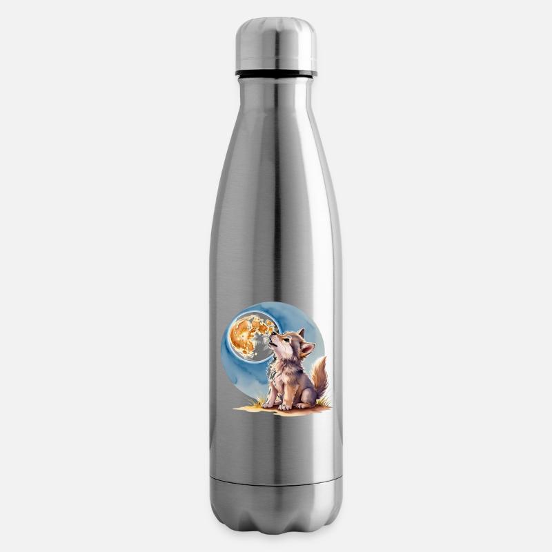 Bébé loup - Bouteille isotherme - argent clair