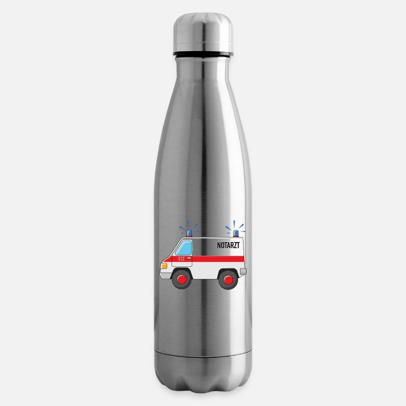 Notarzt Auto mit Blaulicht - Isolierflasche - Lightsilver