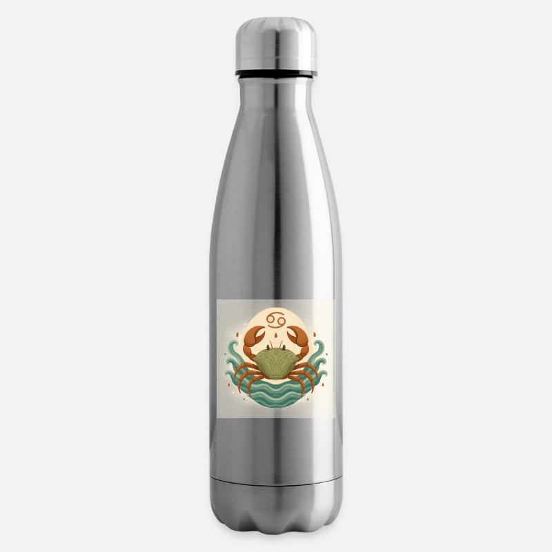 Sternzeichen Mondkrabbe stilisiert - Isolierflasche - Lightsilver