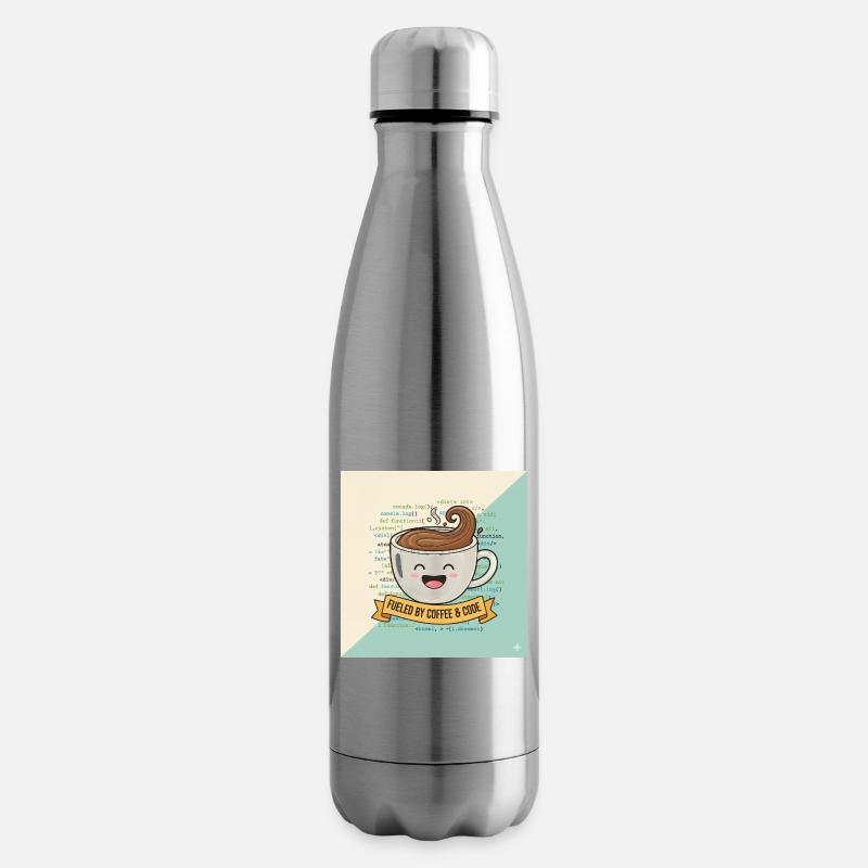 Tasse à café Happy et code - Bouteille isotherme - argent clair