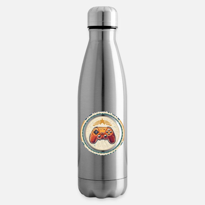 Retro Spielcontroller Abzeichen - Isolierflasche - Lightsilver