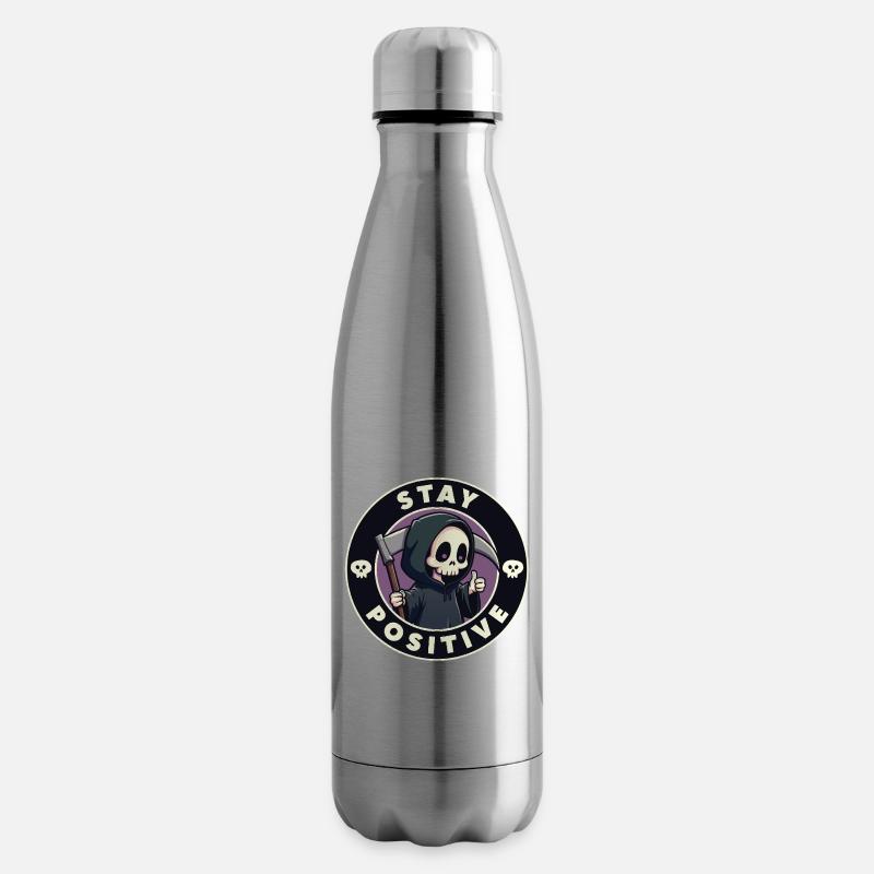 Restez positif - Bouteille isotherme - argent clair
