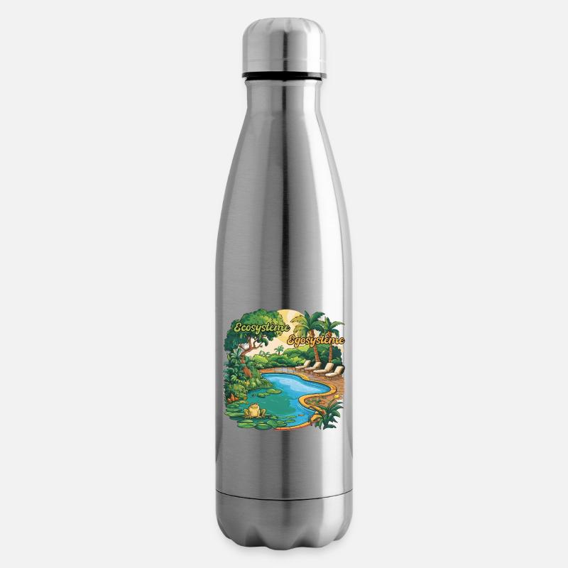 Ecosystem Egosystem Message Engagé pour la Planète - Bouteille isotherme - argent clair