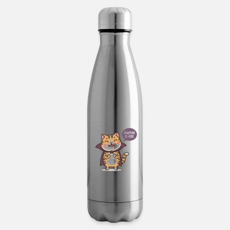 Kätzchen-Vampir-Lächeln - Isolierflasche - Lightsilver