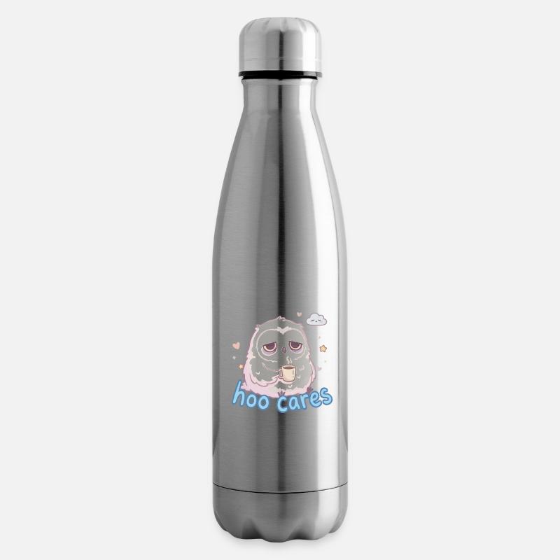 Hoo Cares – Café Chouette Doux - Bouteille isotherme - argent clair