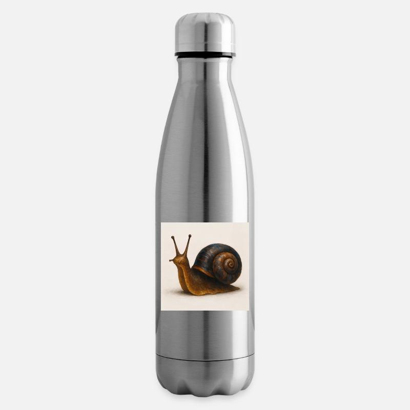 Schnecke mit blauer Schimmerschale - Isolierflasche - Lightsilver
