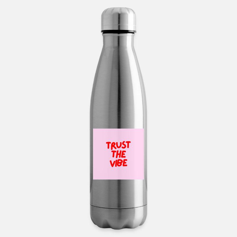 Minimalist TRUST THE VIBE Graphic Tee Design - Bouteille isotherme - argent clair