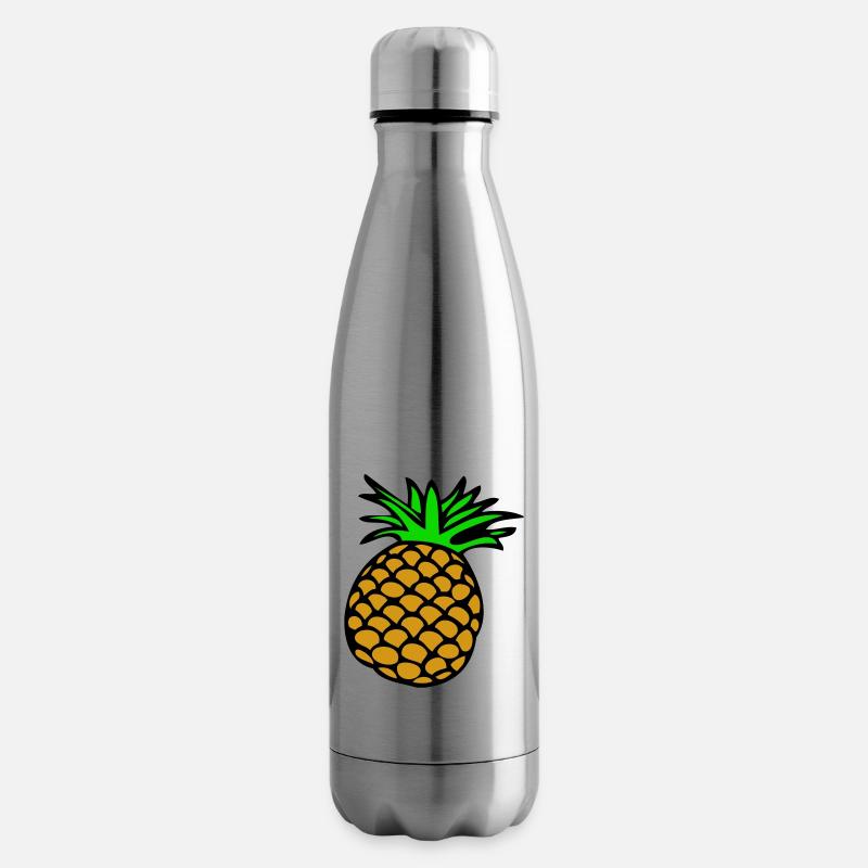 Lemon, Limone, Limette, peach, fruit, fruit, - Insulated Water Bottle - silver