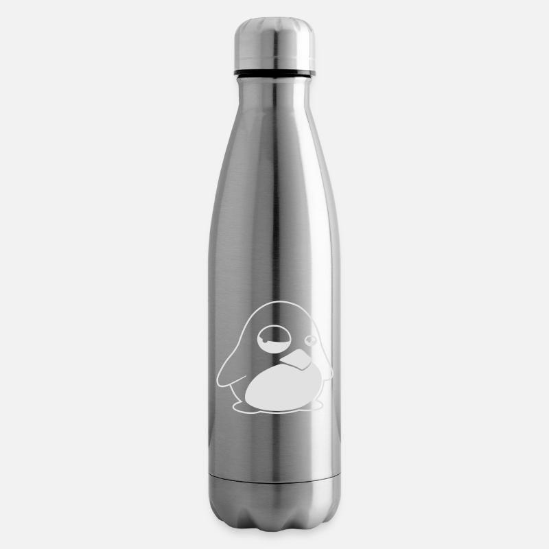 TUX Pinguin, LINUX - Bouteille isotherme - argent clair