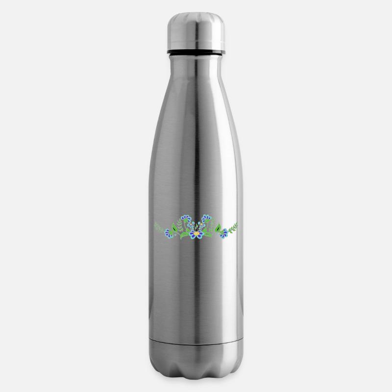 fleur bleue - Bouteille isotherme - argent clair