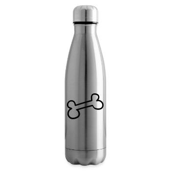 Chien dog bone Os de chien - Bouteille isotherme - argent clair - Droite