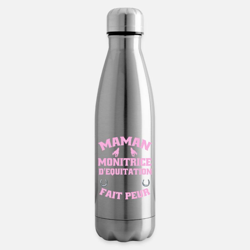 Maman et monitrice d'équitation cadeau cavaliere - Bouteille isotherme - argent clair