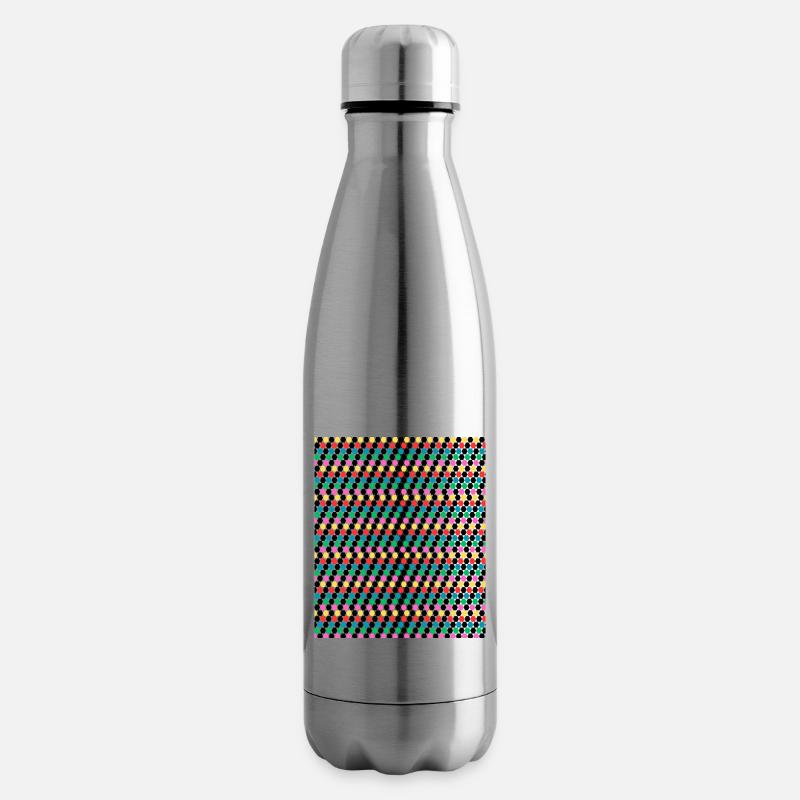 Rhombus pattern design - Insulated Water Bottle - silver