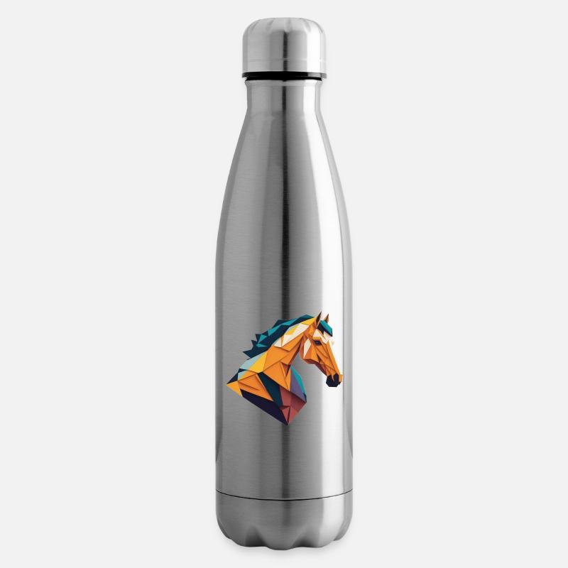 Origami Pferd - Isolierflasche - Lightsilver