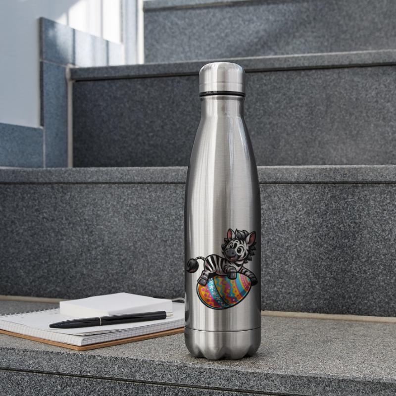 Easter Zebra Easter Egg Comic Insulated Water Bottle