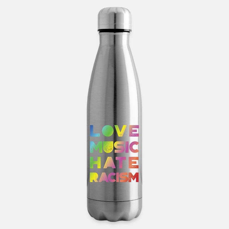 Love Music Hate Rasicm - Rainbow - Isolierflasche - Lightsilver