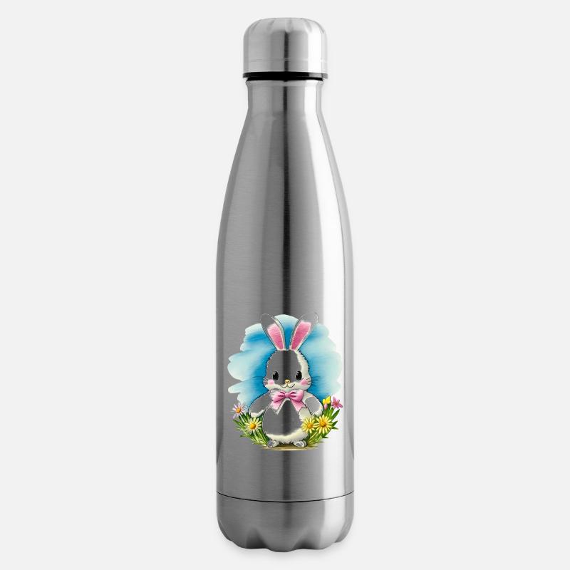Bunny Spring Gift - Insulated Water Bottle - silver