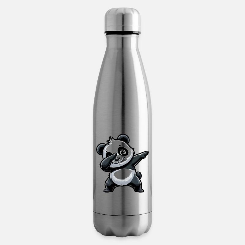 Panda Mignon Dessin Animé Dab Dabbing - Bouteille isotherme - argent clair
